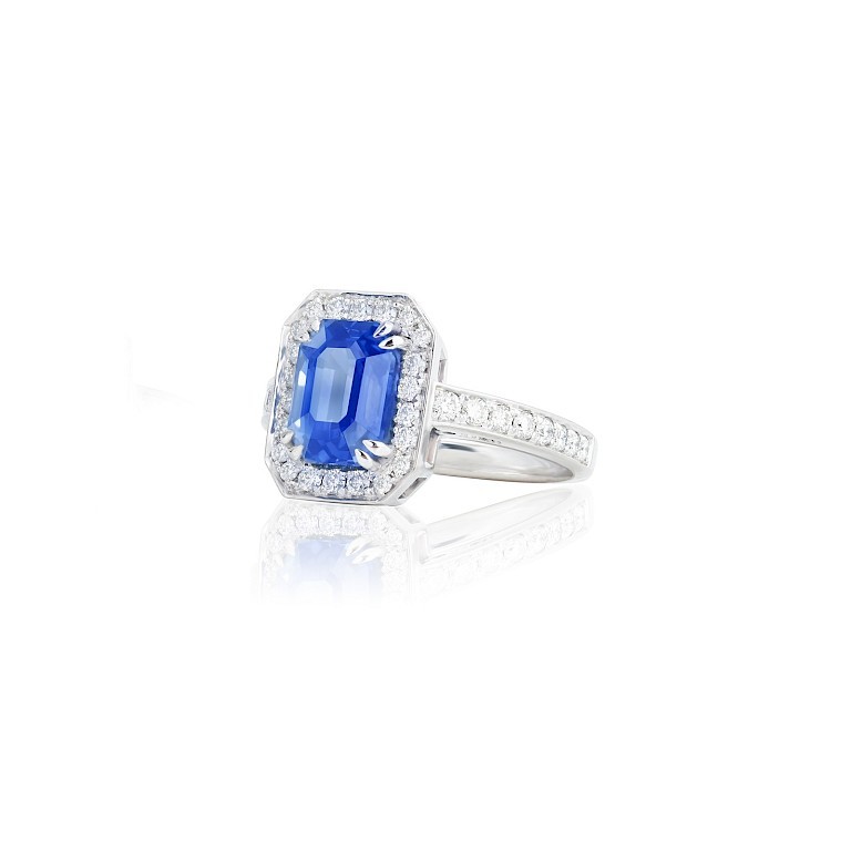 Ring, Ceylonsaphir, Brillanten